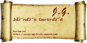Jónás Gertrúd névjegykártya